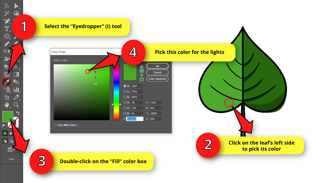 How to Draw a Leaf in Illustrator Step 26