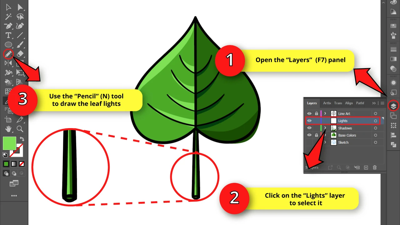 How to Draw a Leaf in Illustrator Step 27