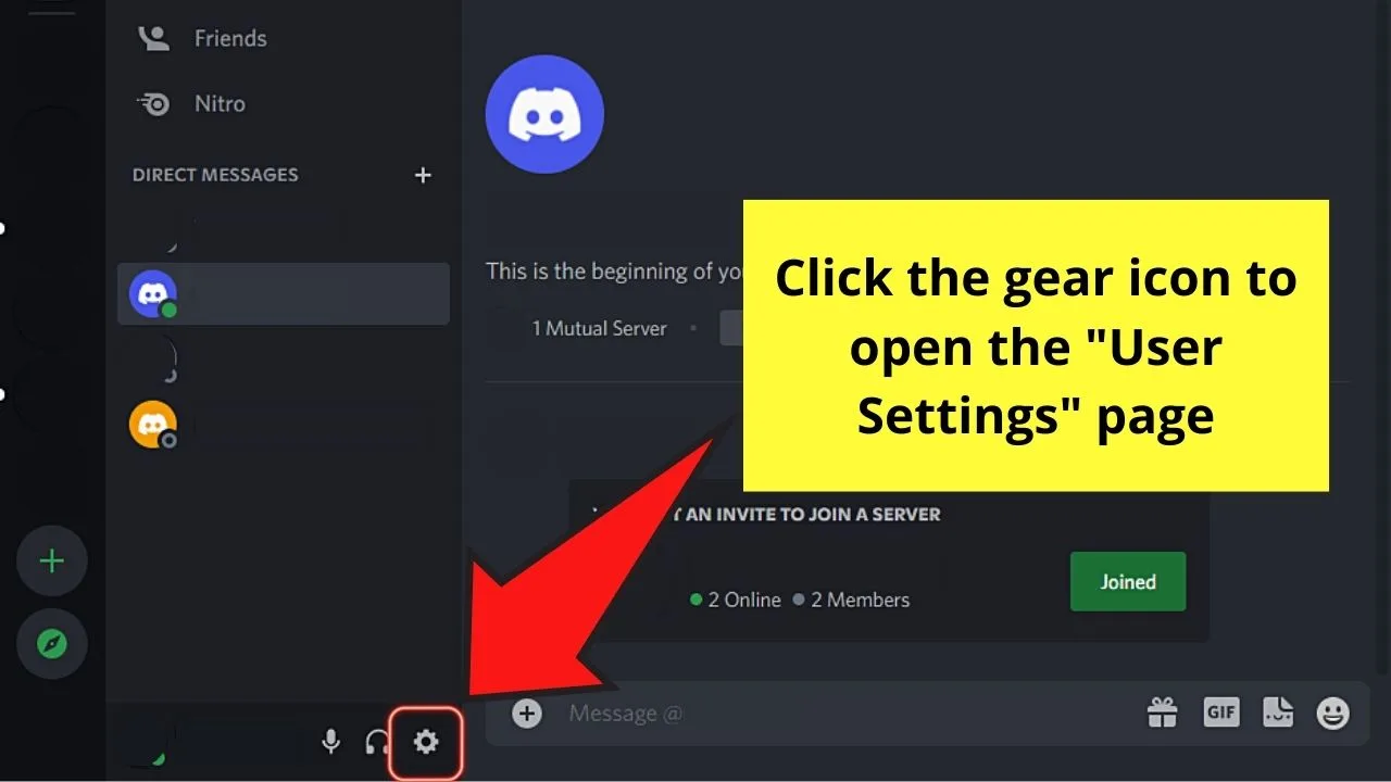 How to Gift Discord Nitro Using a Desktop Step 1