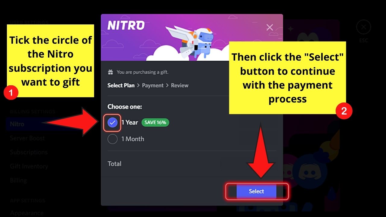 How to Gift Discord Nitro Using a Desktop Step 3