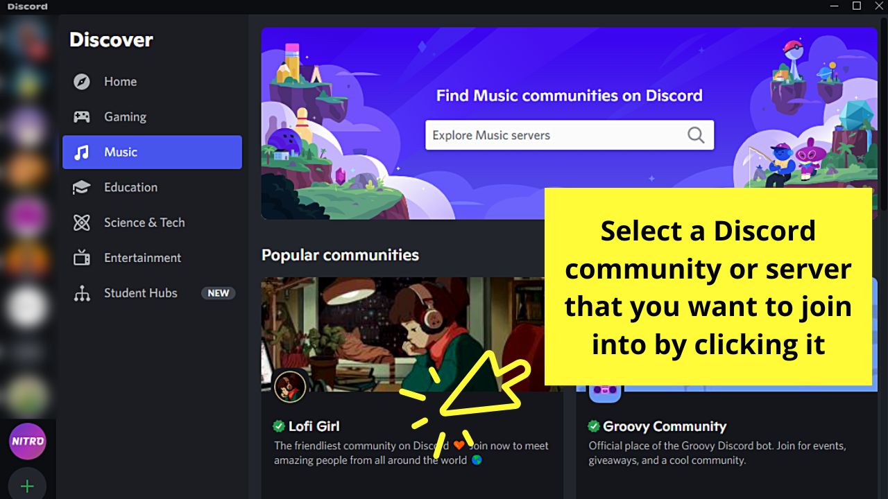 How to Join a Discord Server Without an Invite Using the Explore Feature Step 3