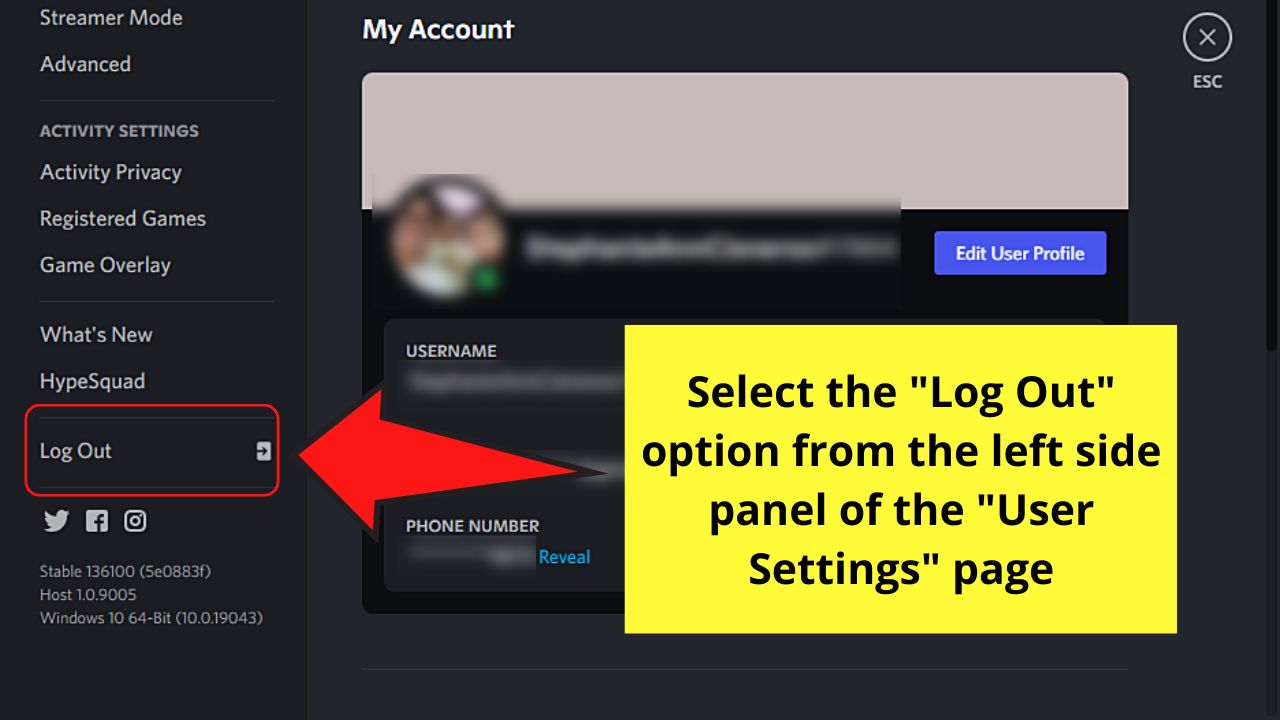 How to Log Out of Discord on a Computer Step 2