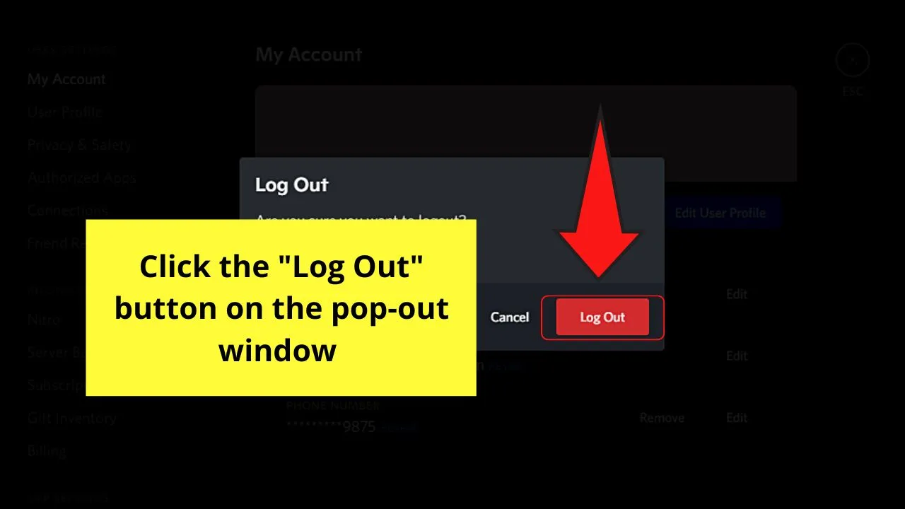 How to Log Out of Discord on a Computer Step 3