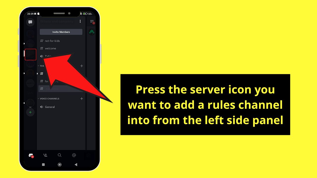 How to Make a Rules Channel in Discord Mobile Step 2