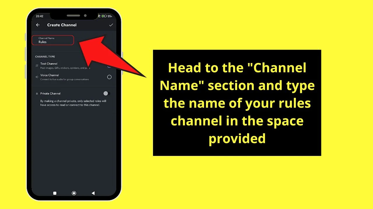 How to Make a Rules Channel in Discord Mobile Step 4