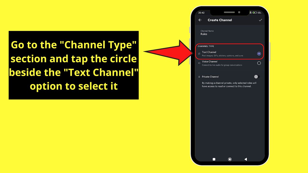 How to Make a Rules Channel in Discord Mobile Step 5