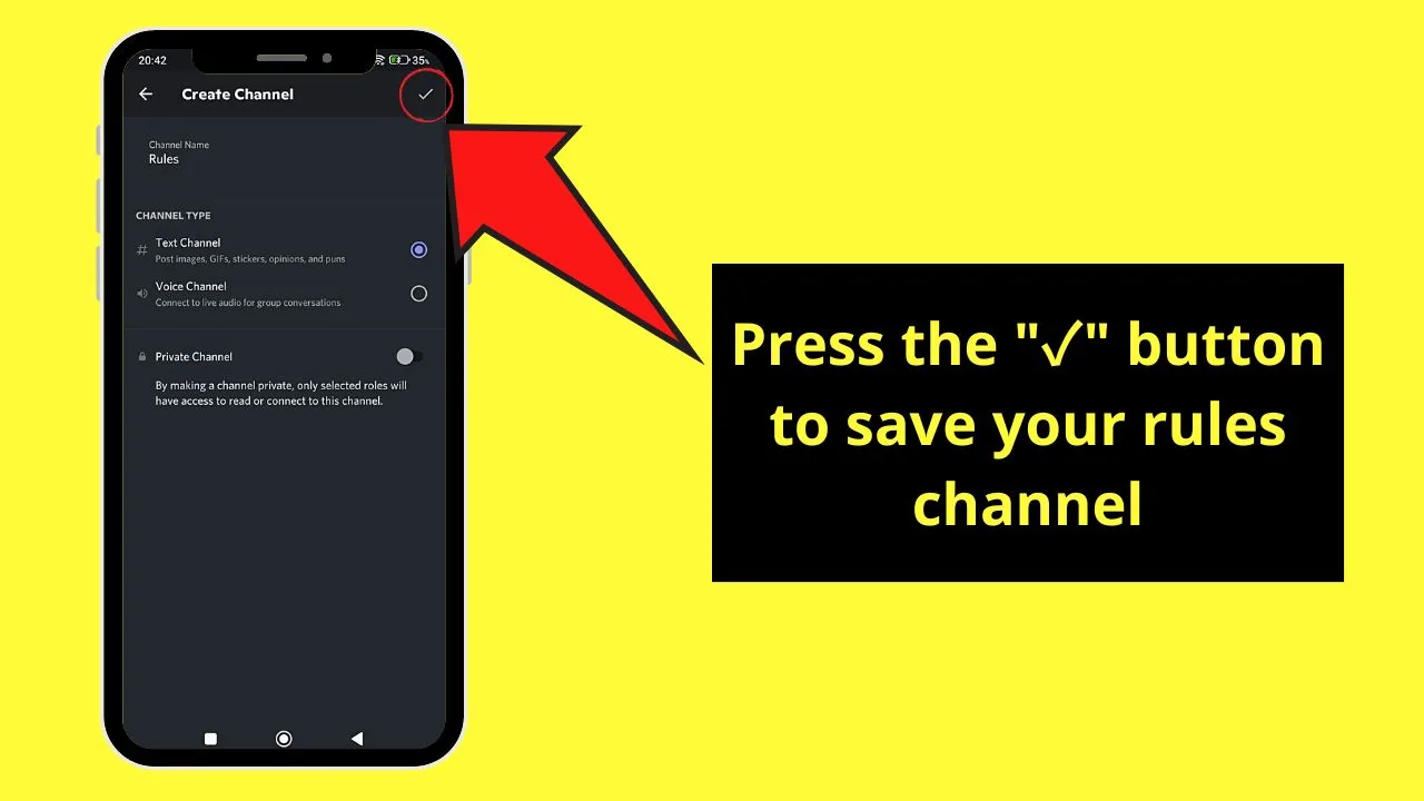 How to Make a Rules Channel in Discord Mobile Step 6