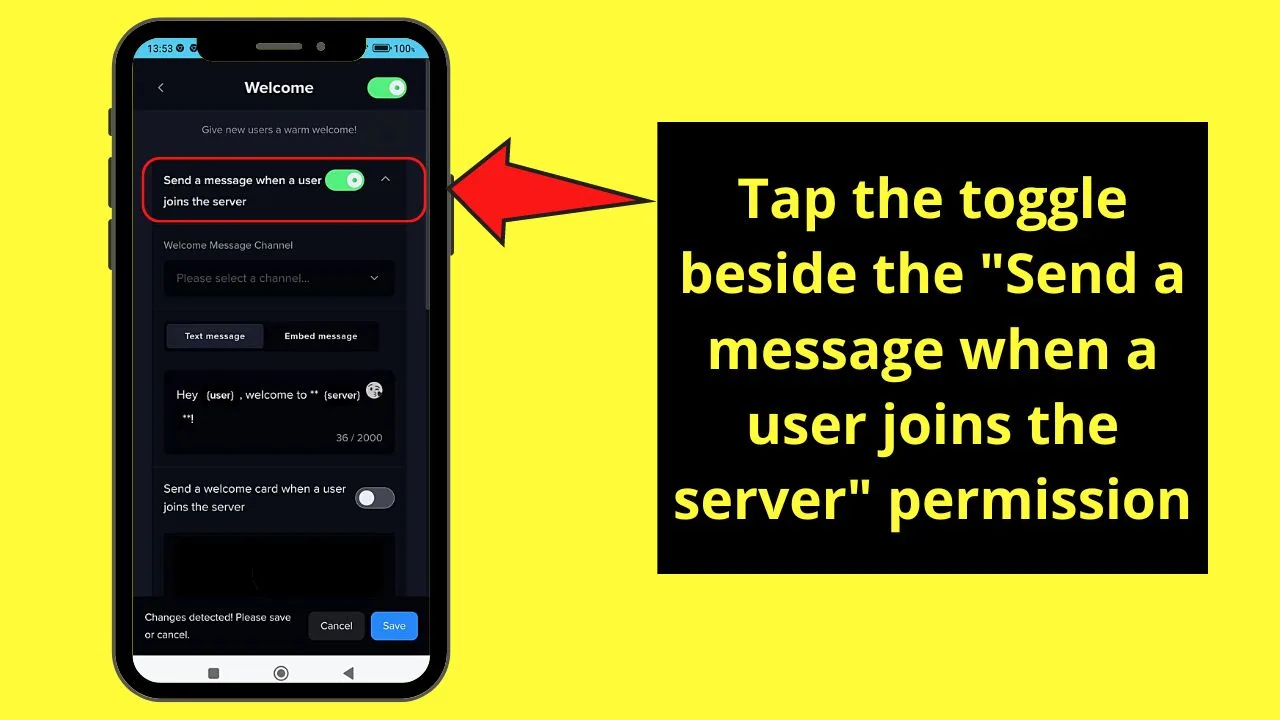 How to Make a Welcome Channel in Discord Mobile Step 24