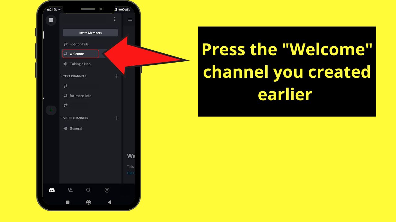 How to Make a Welcome Channel in Discord Mobile Step 30