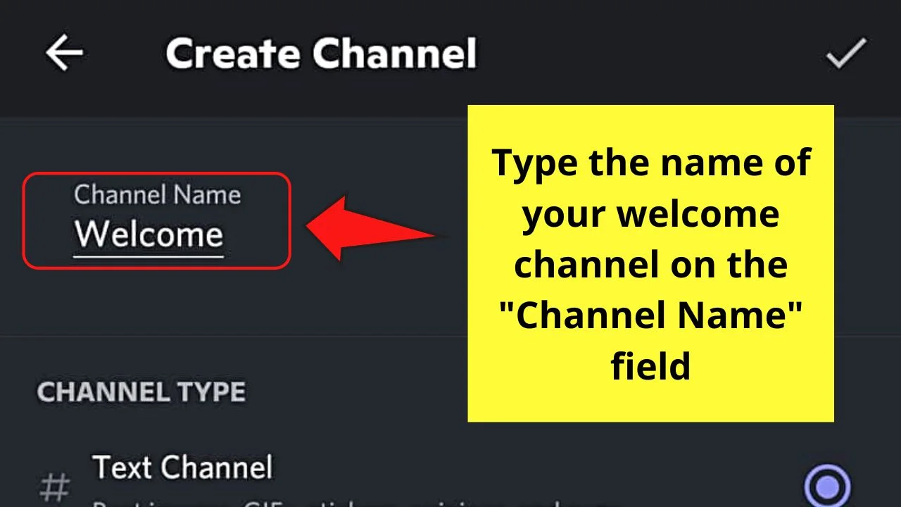 How to Make a Welcome Channel in Discord Mobile Step 5