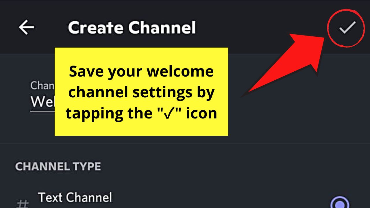 How to Make a Welcome Channel in Discord Mobile Step 7