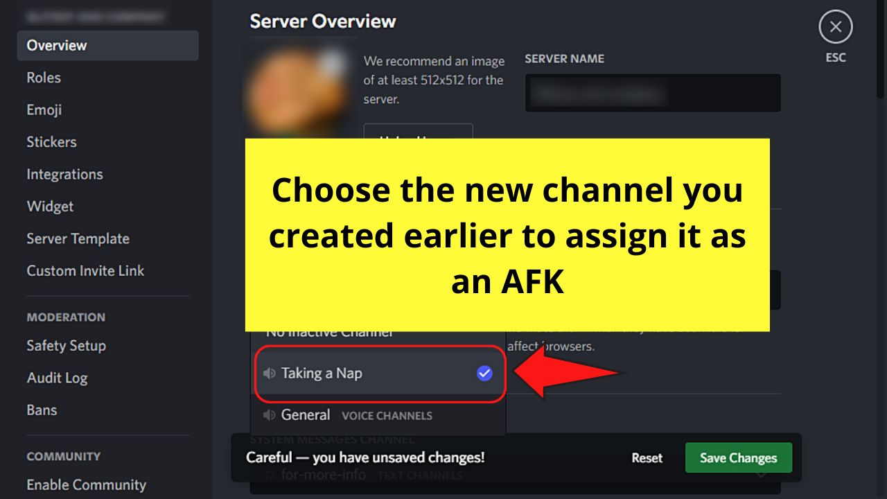 How to Make an AFK Channel in Discord on a Computer Step 7