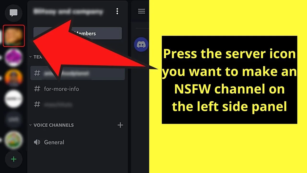 How to Make an NSFW Channel Out of an Existing Channel on Discord Mobile Step 2