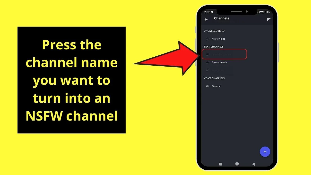 How to Make an NSFW Channel Out of an Existing Channel on Discord Mobile Step 6