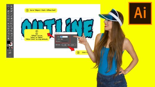 how to create outline text illustrator