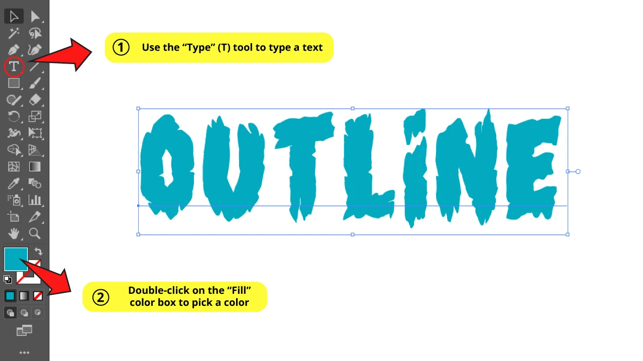 How to Outline Text in Illustrator Step 1