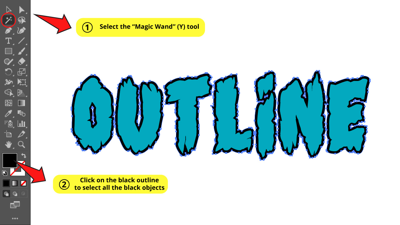 How to Outline Text in Illustrator Step 5