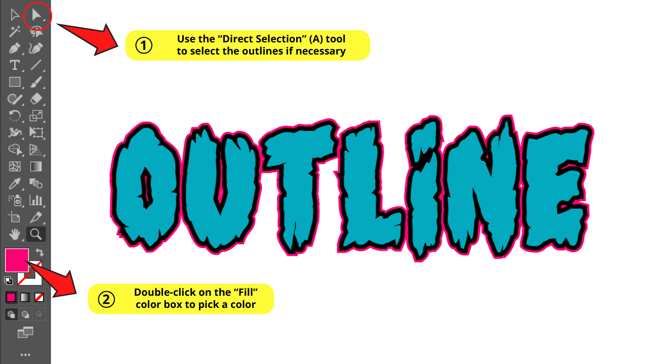 How to Outline Text in Illustrator Step 7