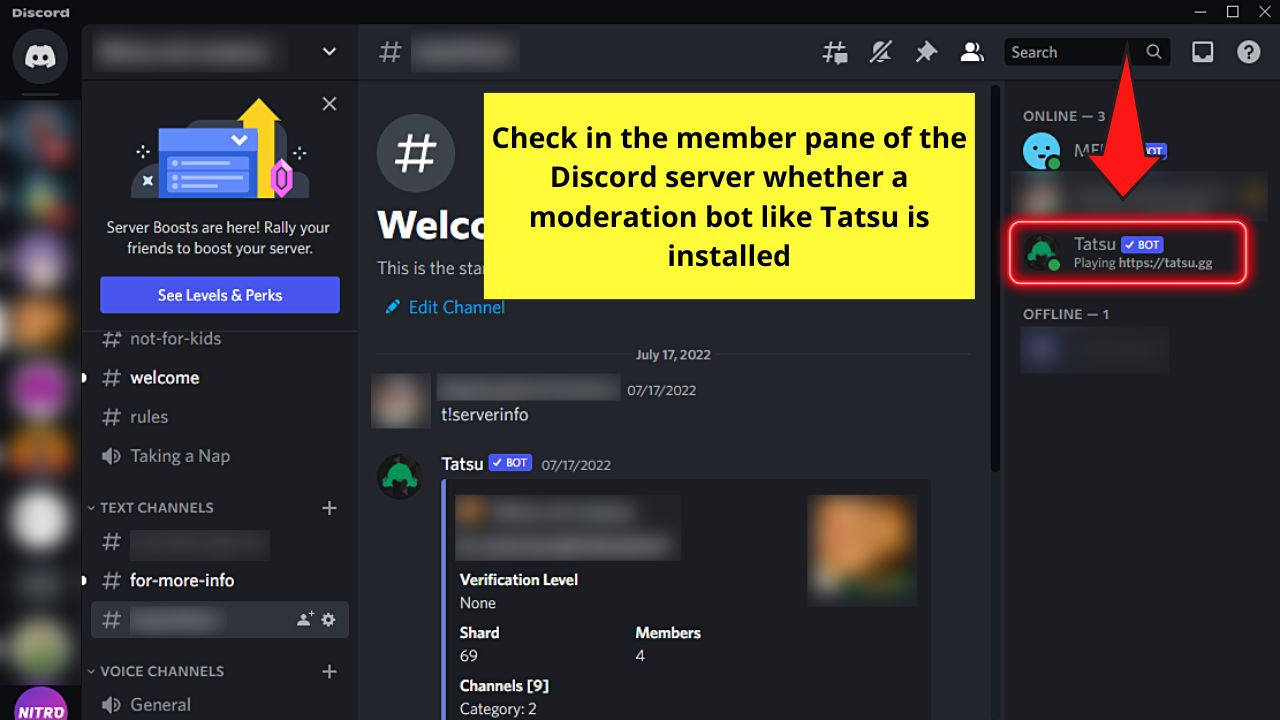 How to See Who Owns a Discord Server by Checking for a Server Bot Step 1