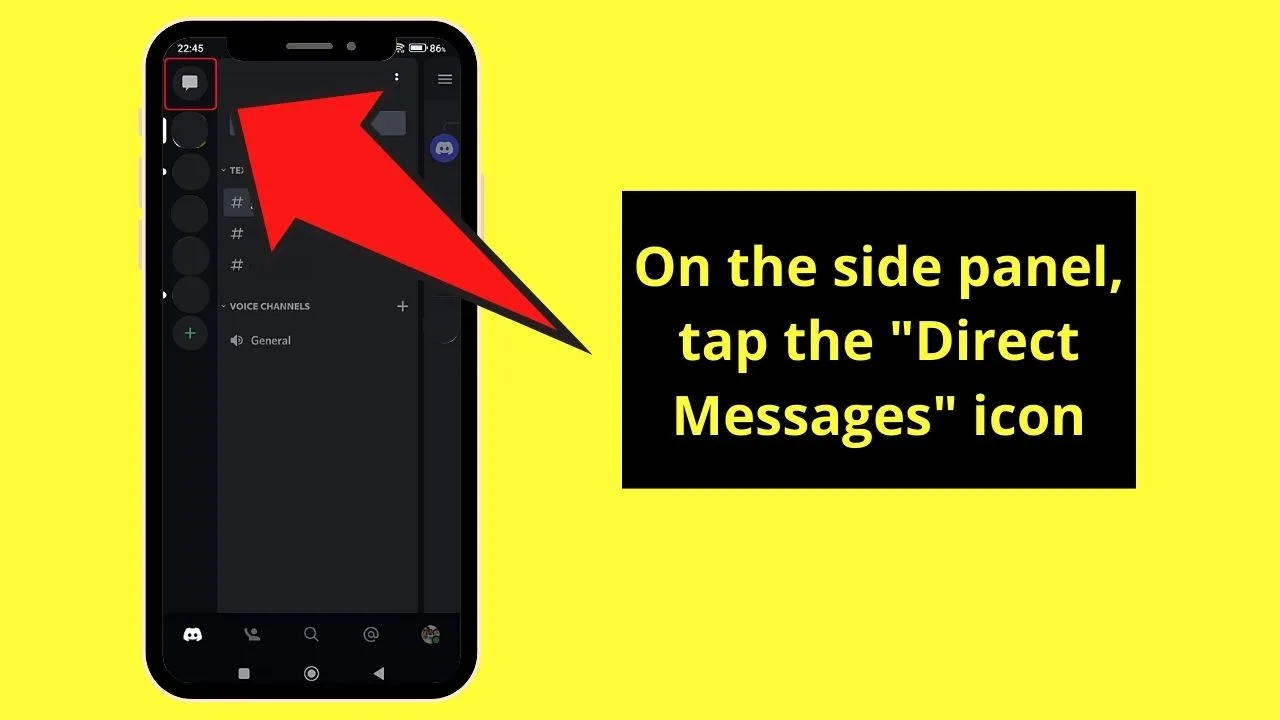 How to Unfriend Someone on Discord Mobile from Messages Step 2