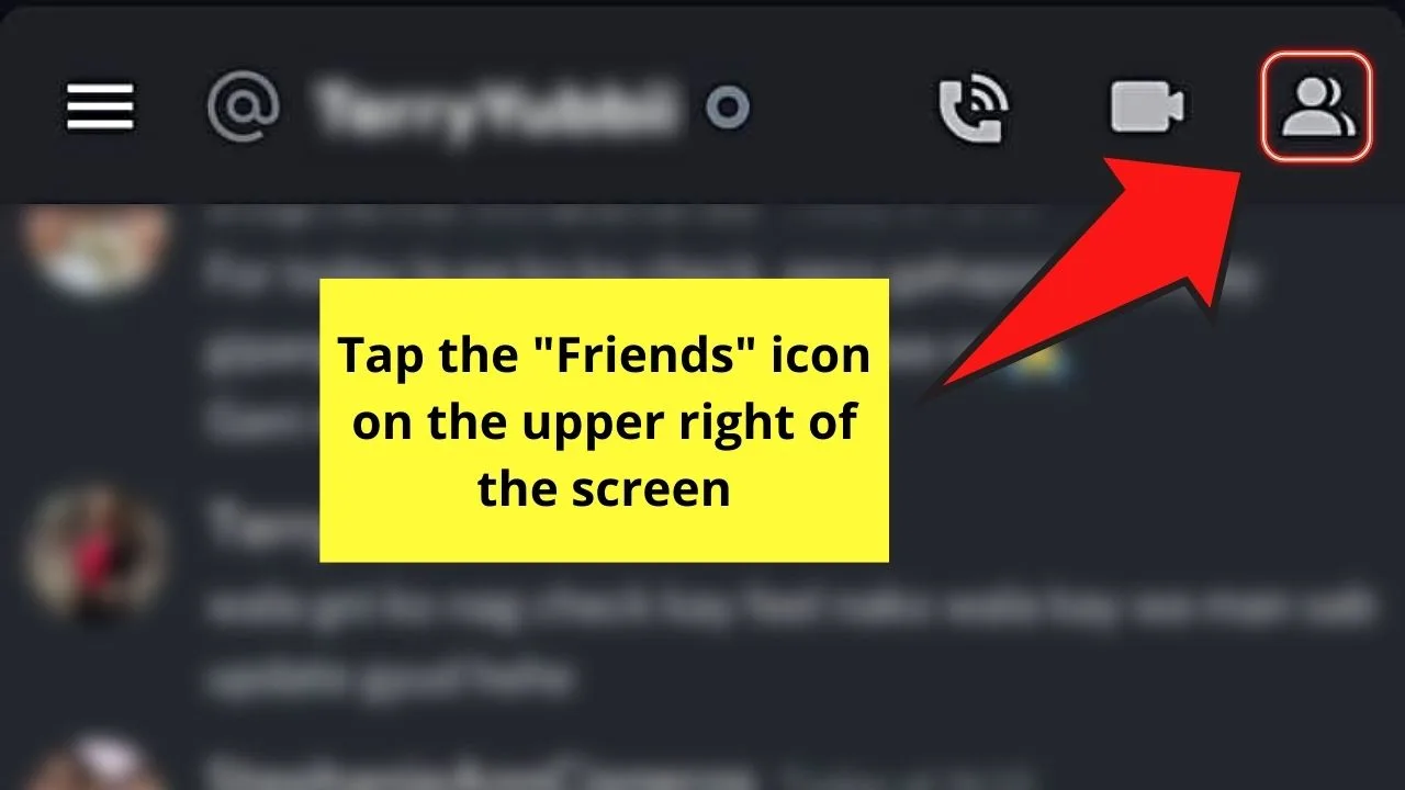 How to Unfriend Someone on Discord Mobile from Messages Step 4