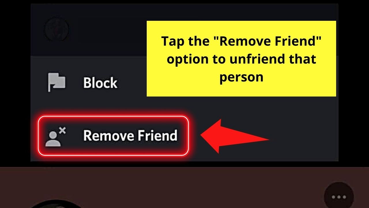 How to Unfriend Someone on Discord Mobile from Messages Step 7