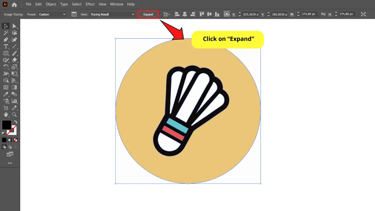 How to Vectorize a Basic Colored Image Using Live Image Trace in Illustrator Step 5