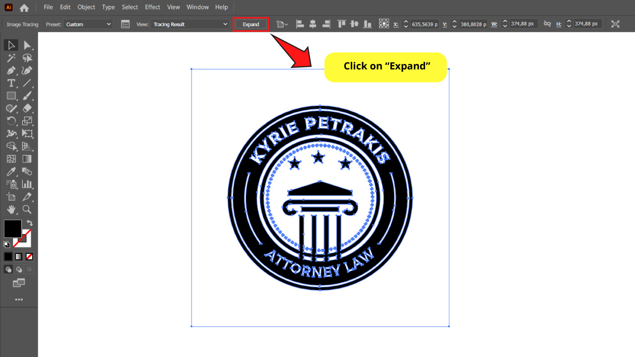 How to Vectorize a Black and White Image Using Live Image Trace in Illustrator Step 5