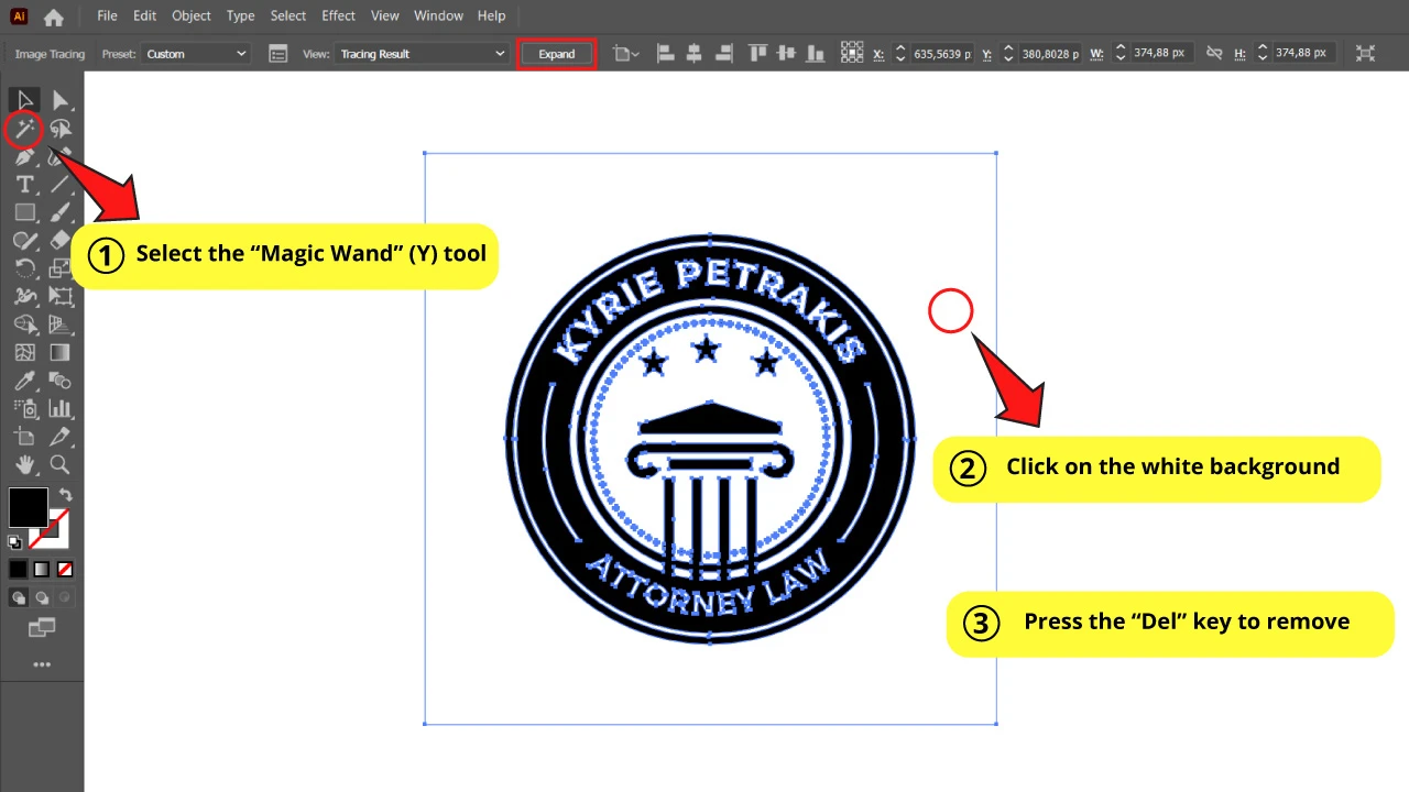 How to Vectorize a Black and White Image Using Live Image Trace in Illustrator Step 6