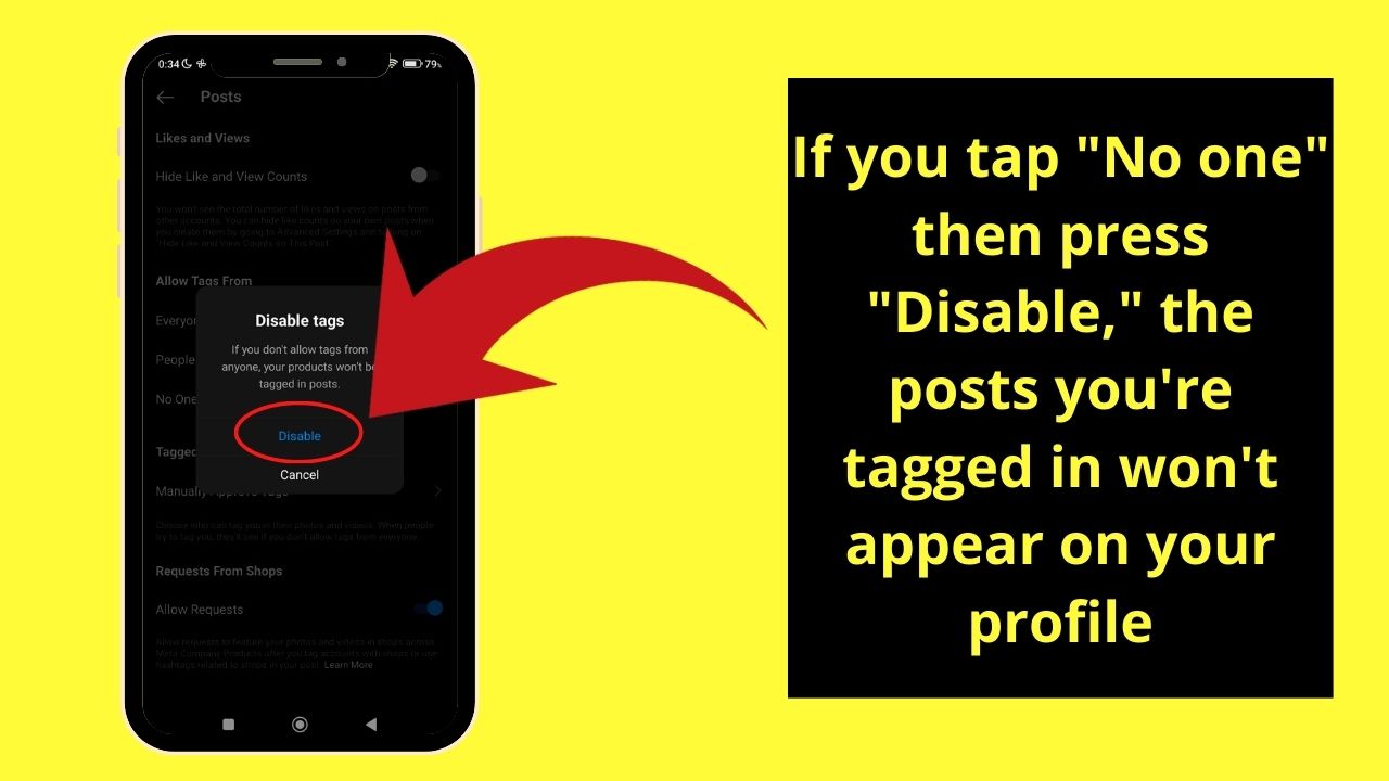 How to hide tagged photos on Instagram by Manual approval Step 6.4