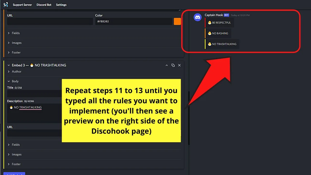 Making a Rules Channel in Discord by Linking Webhooks Step 14