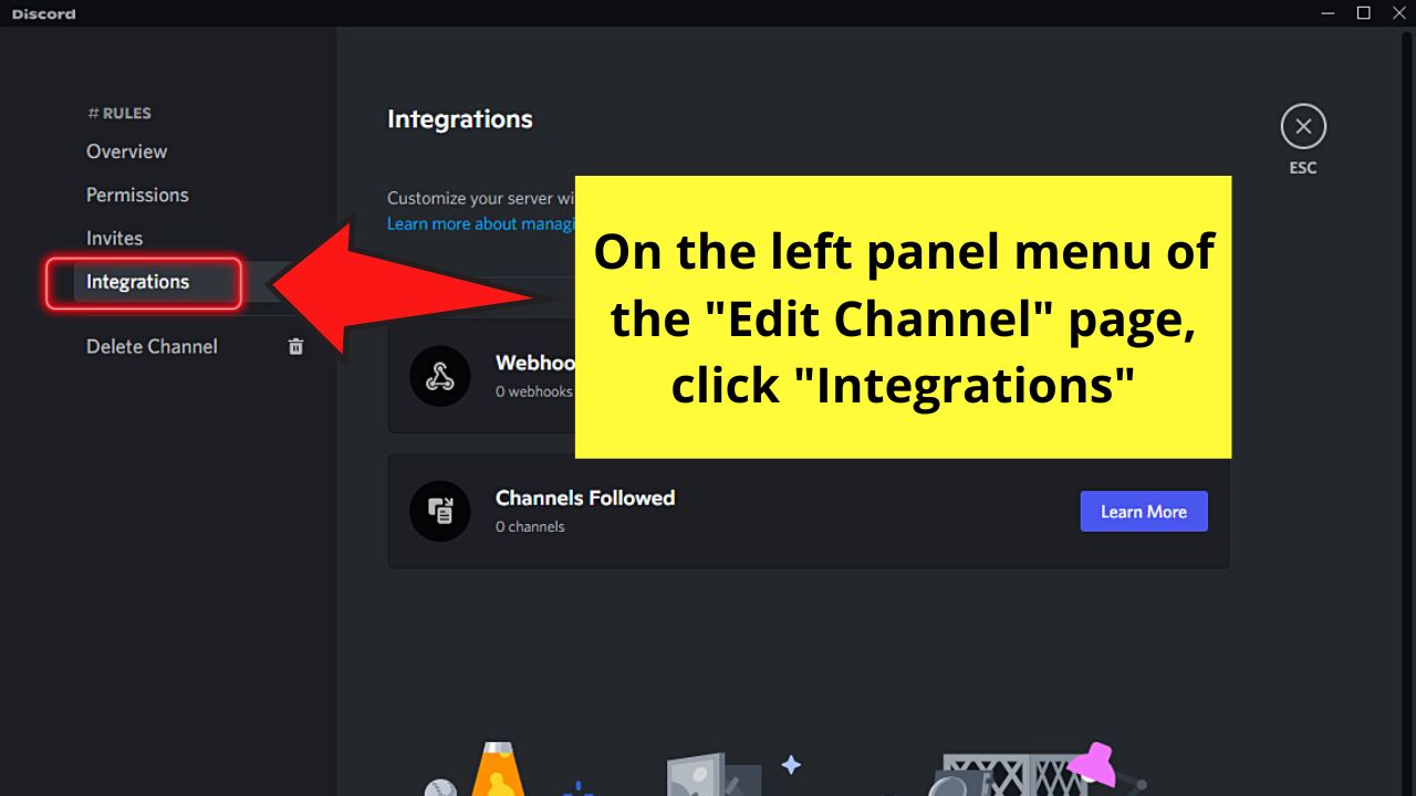 Making a Rules Channel in Discord by Linking Webhooks Step 2
