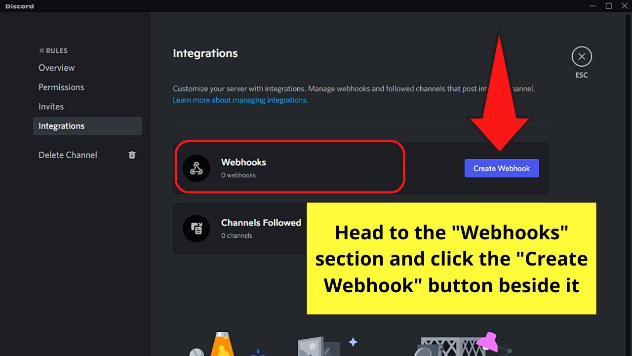 Making a Rules Channel in Discord by Linking Webhooks Step 3