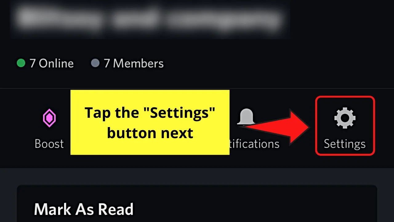 Enabling Discord Community Server Settings on a Mobile Device Step 4