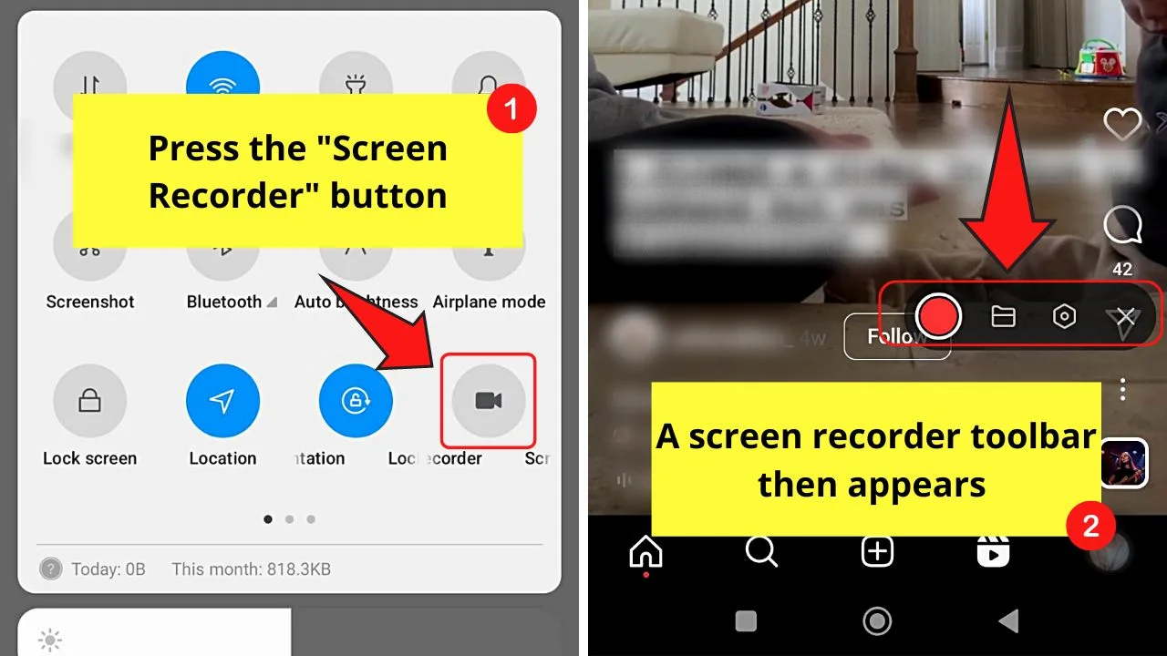 Fast Forward an Instagram Reel by Screen Recording (Android) Step 2