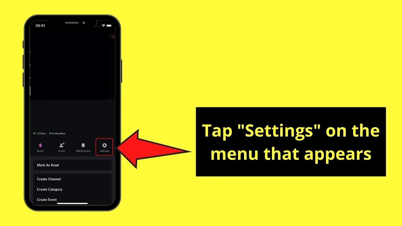 Hiding Offline Members by Checking Member Count on Discord Mobile (iOS) Step 4