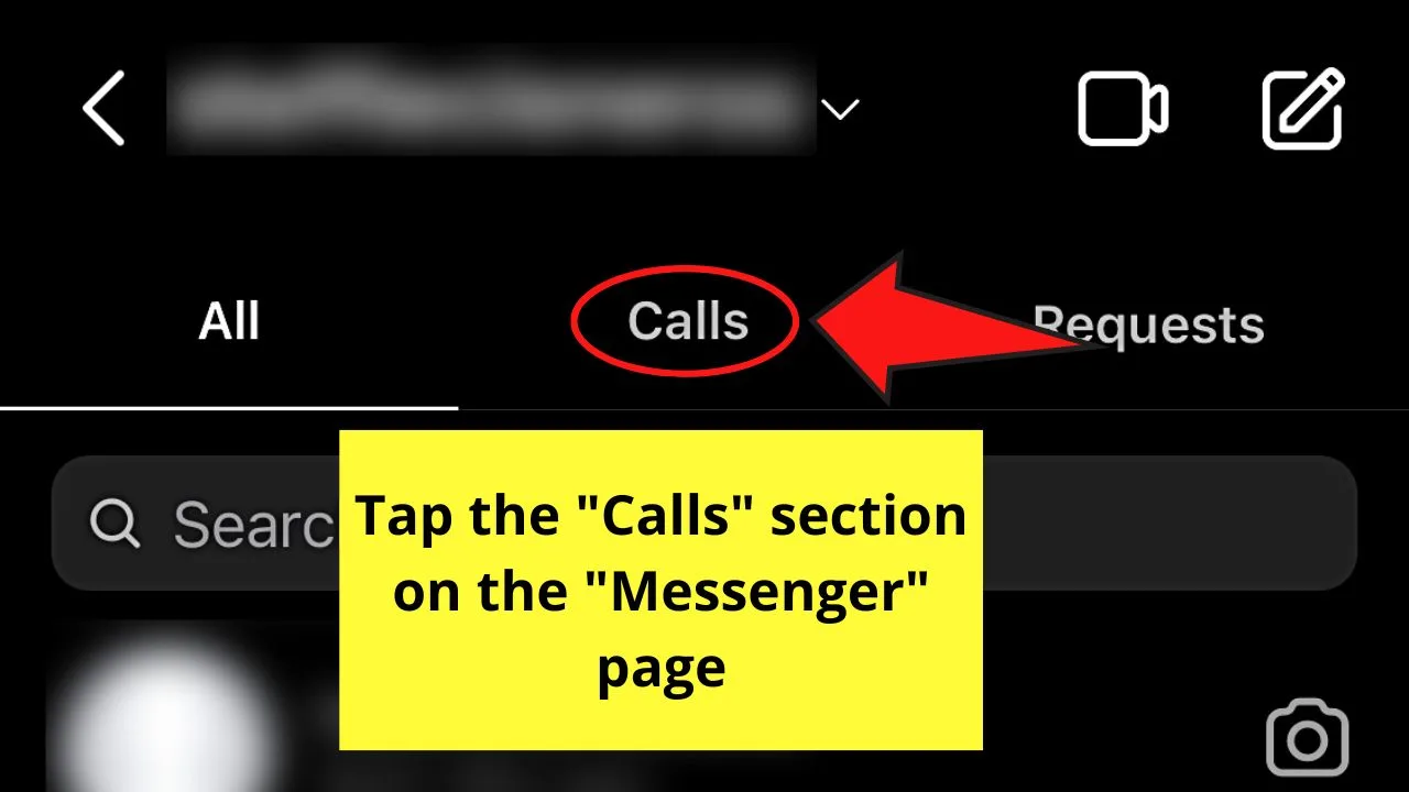 How to Audio Call on Instagram by Accessing the Calls Section Step 2