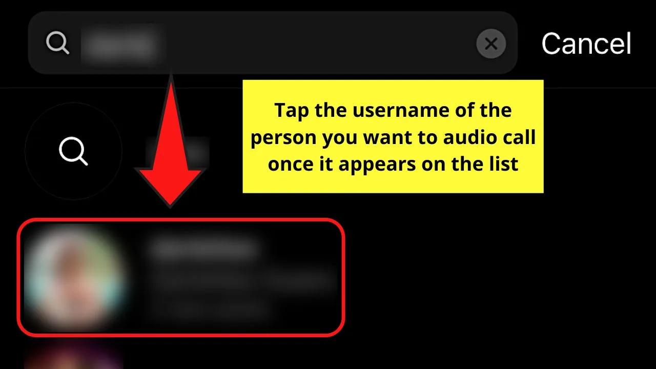 How to Audio Call on Instagram by Visiting a Person's Profile Page Step 3