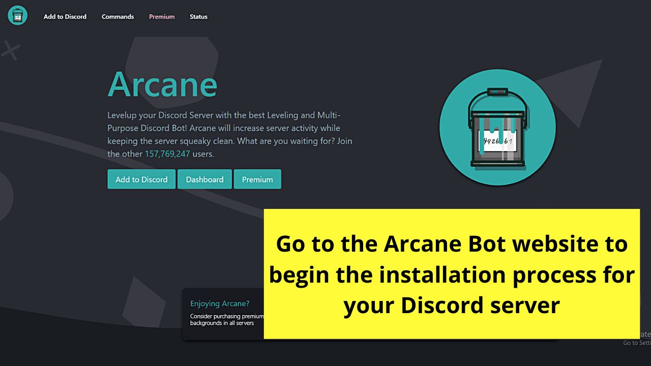 How to Ban Words on Discord by Installing the Arcane Bot 1