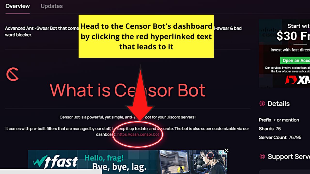 How to Ban Words on Discord by Installing the Censor Bot Step 3