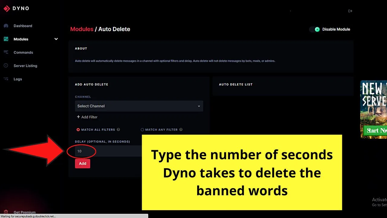 How to Ban Words on Discord by Installing the Dyno Bot Step 11