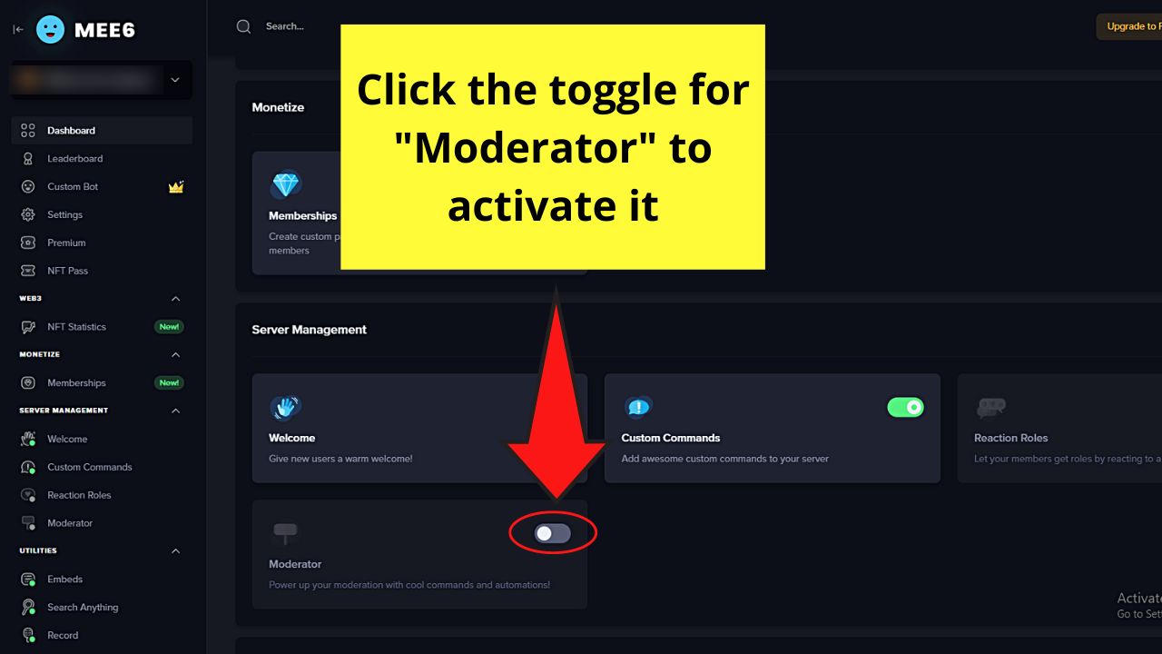 How to Ban Words on Discord by Installing the MEE6 Bot Step 5.1