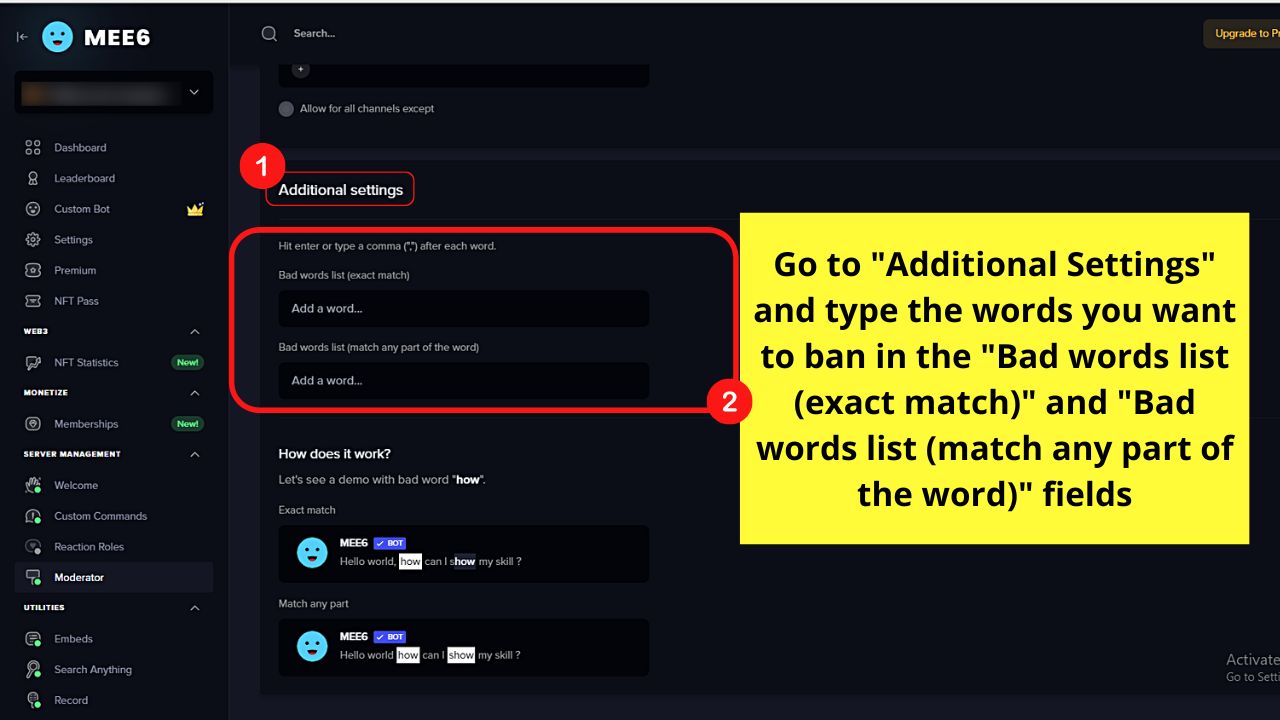 How to Ban Words on Discord by Installing the MEE6 Bot Step 8