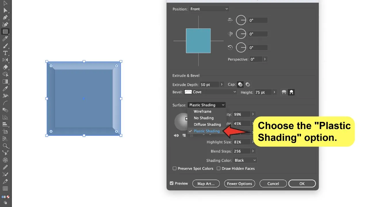 How to Bevel and Emboss in Illustrator Step 5a