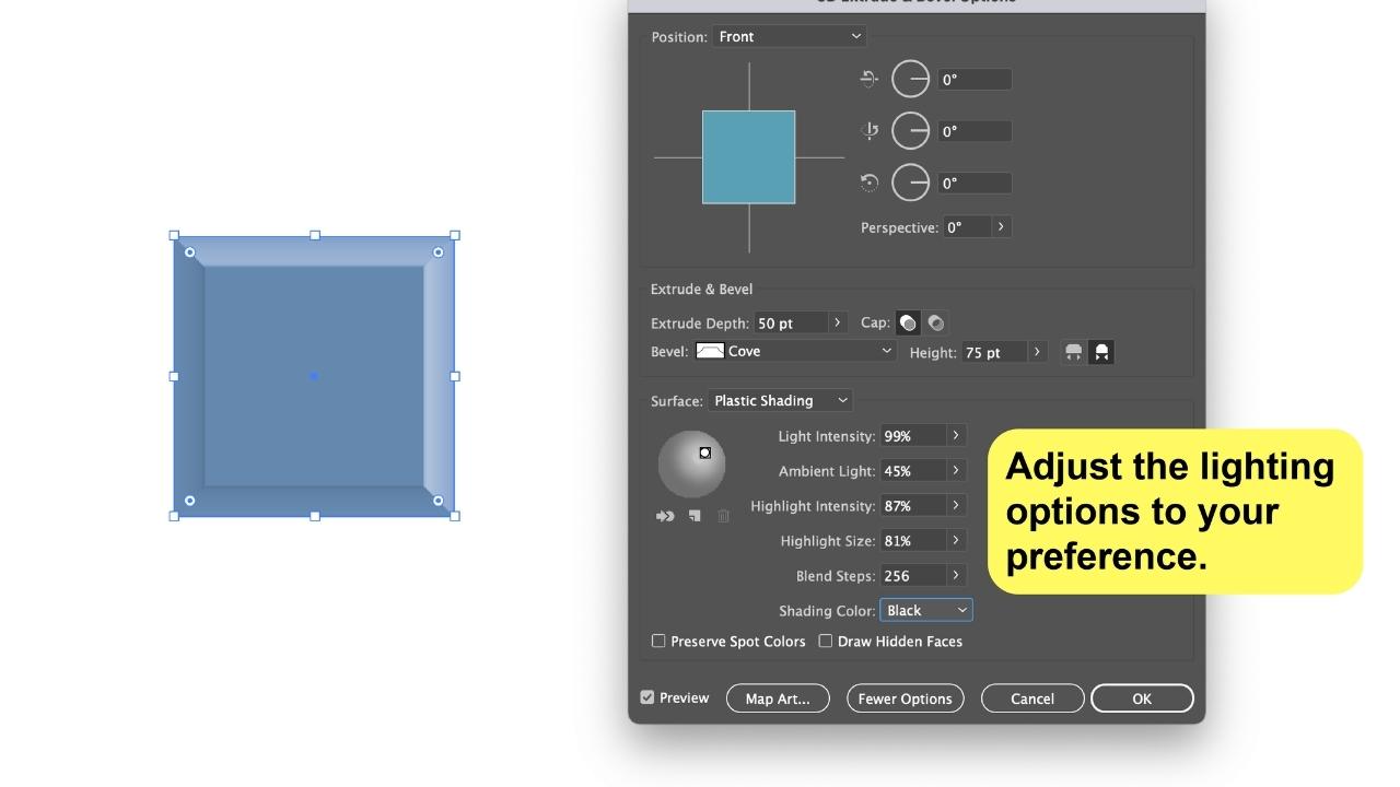 How to Bevel and Emboss in Illustrator Step 5b