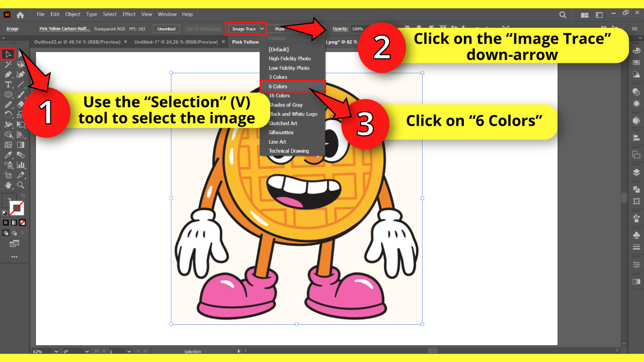 How to Convert an Image to Outlines in Illustrator Step 1