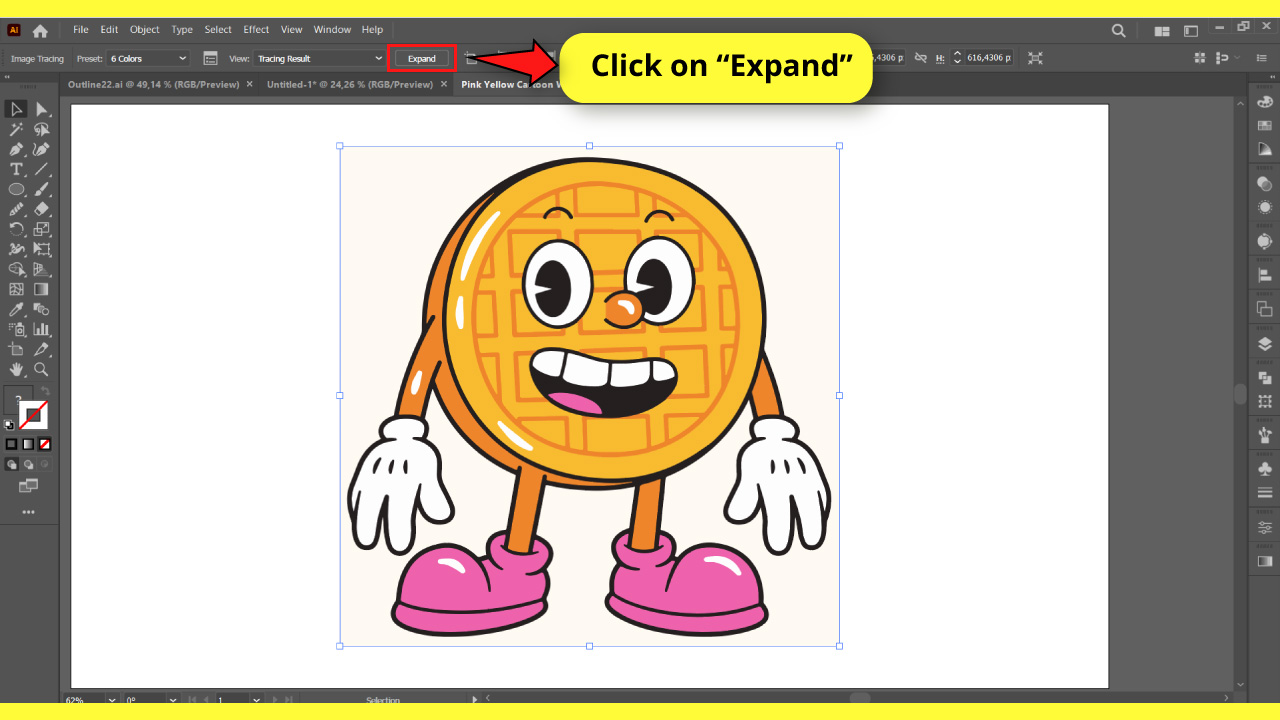 How to Convert an Image to Outlines in Illustrator Step 2