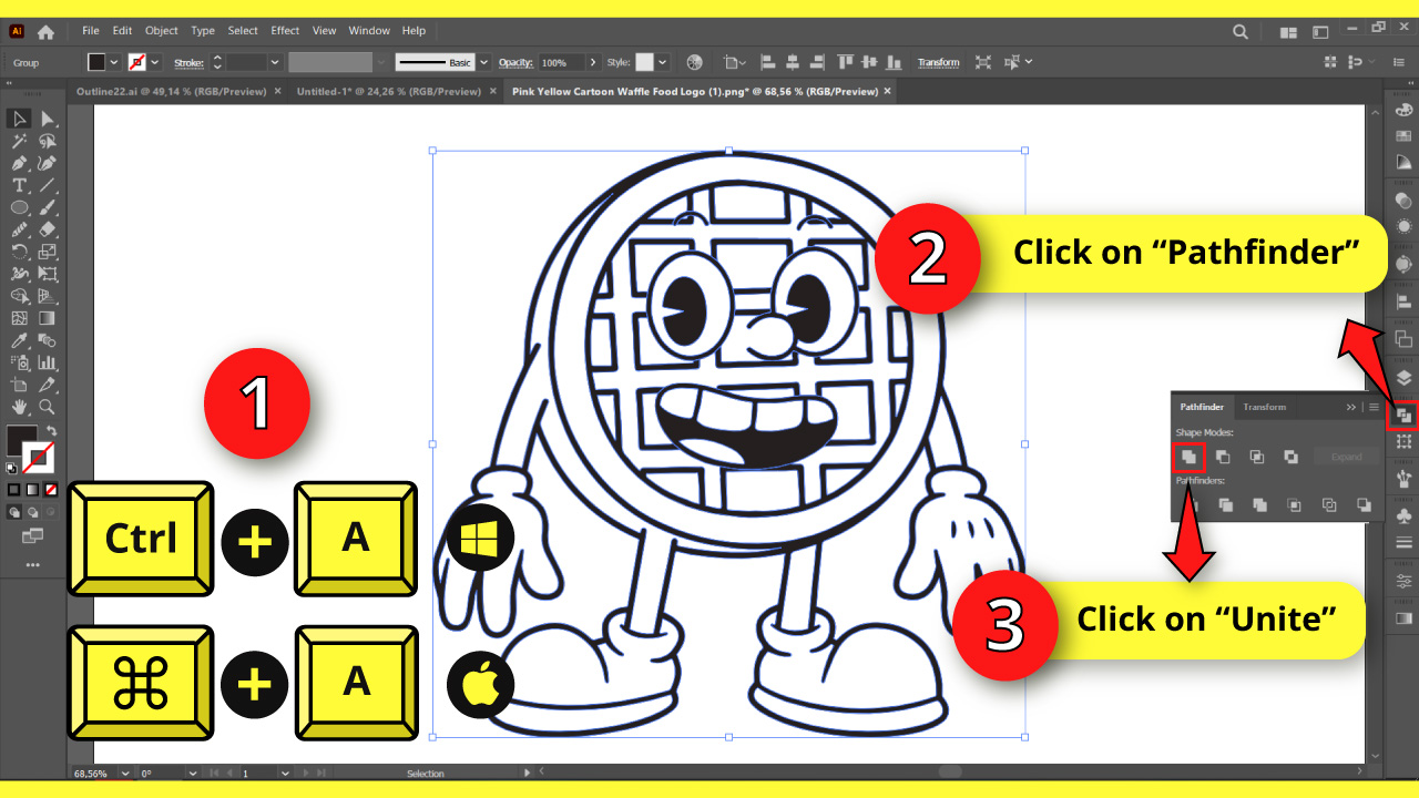 How to Convert an Image to Outlines in Illustrator Step 4