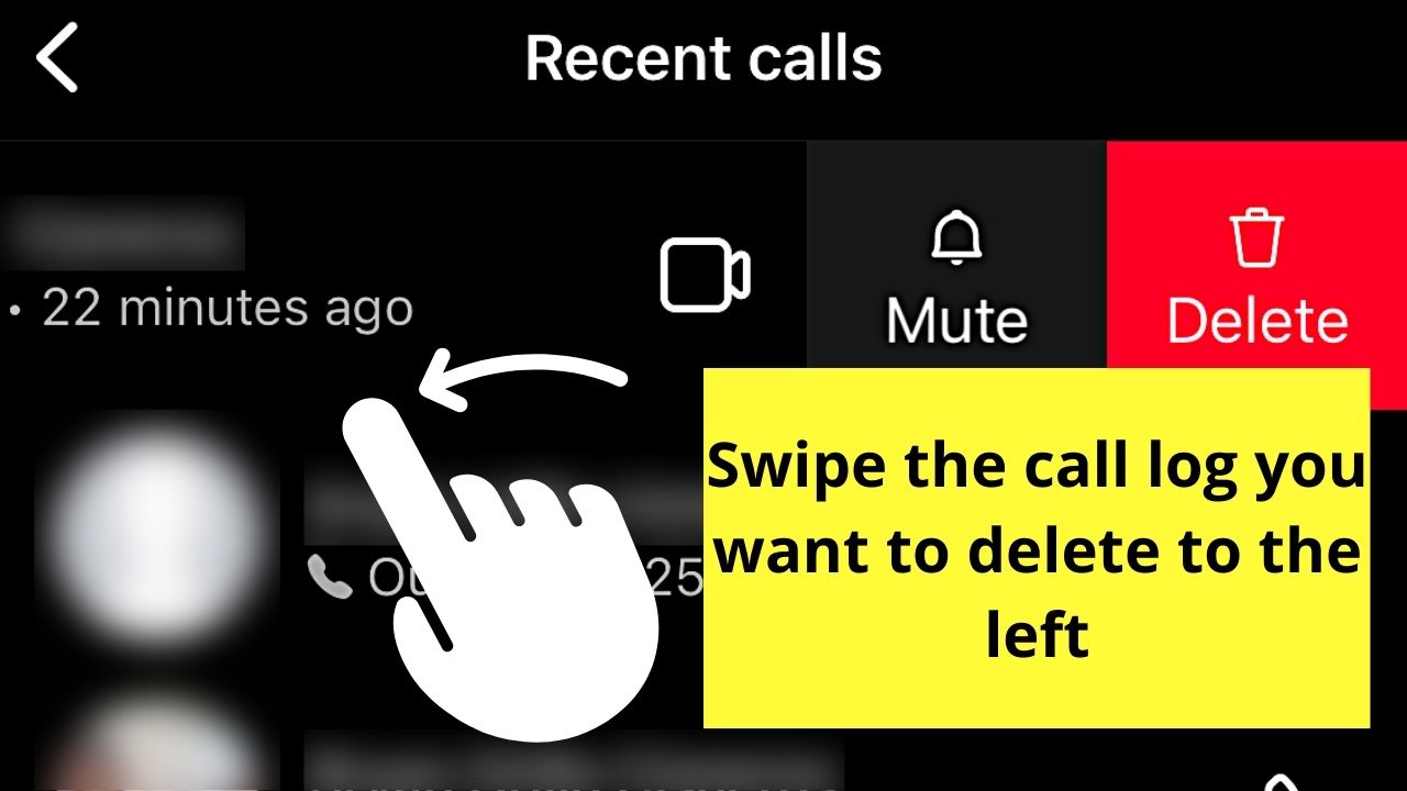 How to Delete Calls on Instagram in the Calls Section Step 5