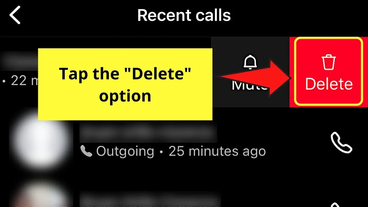 How to Delete Calls on Instagram in the Calls Section Step 6